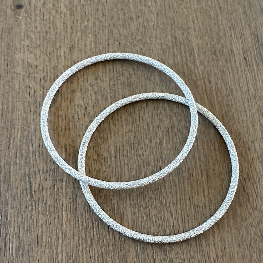 Silver Textured Bangle Bracelets